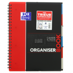 Cahier Oxford - ORGANISERBOOK A4+ Rouge - Grands carreaux Seys - 160 pages - Compatible SCRIBZEE