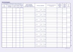 Registre du Personnel - Format A4 - Trac page de droite