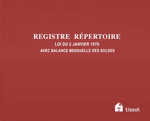 Registre pour immobilier - Registre rpertoire - Loi du 02/01/70 - Tissot ITR-19702