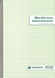 Bordereau d'intervention - Carnet de 50 fiches autocopiantes - 3302E