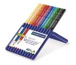 Etui de 12 crayons de couleur Staedtler - Modle Ergo Soft - Ouvert
