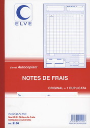 Carnet de 50 notes de frais - Elve 2100