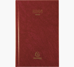 Agenda Exacompta 2026 - Modle Travers Horaires - 38272E rouge