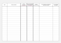 Registre pour l'enregistrement des dchets sortants - Trac page de gauche