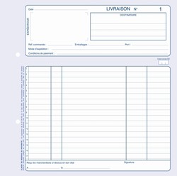 Bon de livraison autocopiant en carnet de 50 - Format 21 x 21 - 2105