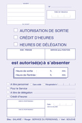 Fiche heure de dlgation bleue pour le salari