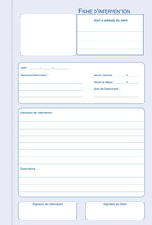Fiche d'intervention en carnet