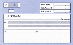 Reu autocopiant avec case TVA - Carnet de 50 exemplaires - Elve 2204