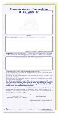 Carnet de Bon de visite Multi-visite poche 2 exemplaires