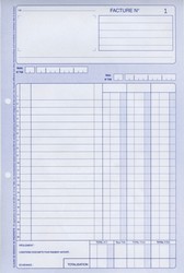 Factures avec trac TVA en carnet de 50 avec triplicata - Format A4