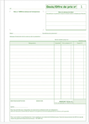 Carnet de devis pour auto-entrepreneur - Exacompta 13148E - Trac