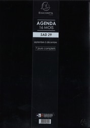 Agendas Exacompta - Modle SAD 29 Noir - 16 mois de Sept 2023  Dc 2024