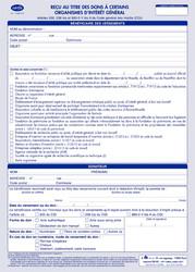 Reu dons aux oeuvres et associations - CERFA 11580*03 - Format A4