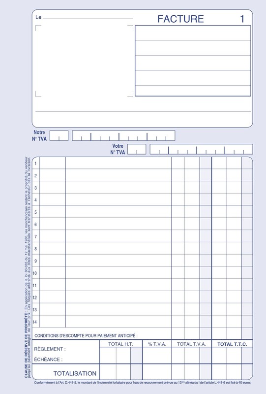 Carnets FACTURE