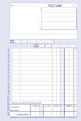 Factures avec trac TVA en carnet de 50 avec duplicata - Format A5