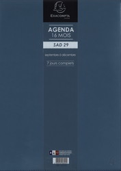 Agenda Exacompta 2022-2023 - Modle SAD 29 - Rfrence 29777E Bleu