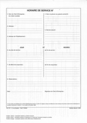 Horaire de service pour personnel du transport routier - Cerfa 47-0103