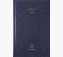 Agenda Exacompta 2024 - Modle Travers Horaires - 38272E bleu