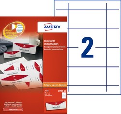 Chevalet de table imprimable - 180 x 60 mm -  Boite de 40 - Avery L4795-20