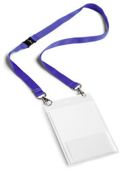Porte-badges grand format (A6) + cordon textile bleu - Marque Durable 8525 07