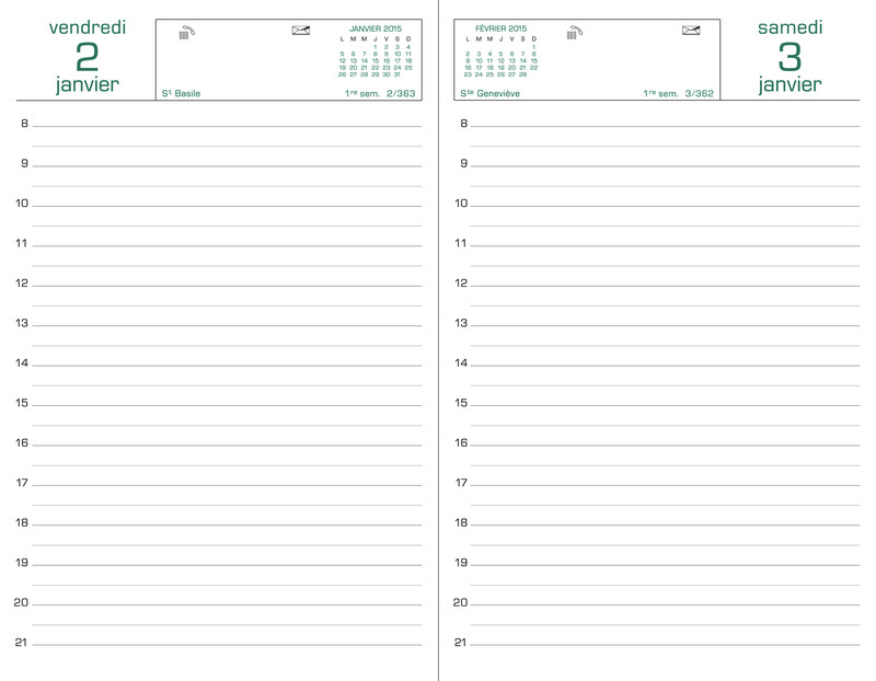 modele planning journalier horaire