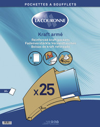 Pack de 25 Enveloppes Kraft Arm  soufflet - 33 x 26 x 3 cm - Marque La Couronne