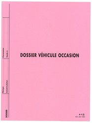 Chemise dossier pour Vhicule d'Occasion - Rose - Couverture