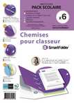 Pack 6 chemises Smartfolder pour classeur - Thme Scolaire