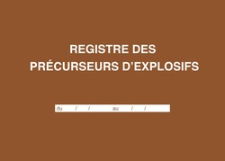 Registre des prcurseurs d'explosifs