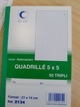 Carnet autocopiant quadrill� 5x5 
