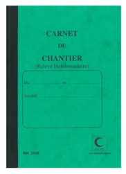 Carnet de chantier - Suivi du temps de travail - Hebdomadaire - Vert