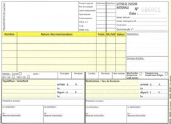 Lettre de voiture nationale pour transporteur routier - Feuillet 2 Remettant (Jaune)