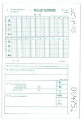 Livret individuel de controle pour conducteur routier - Cerfa 47-0100 - Feuillet quotidien