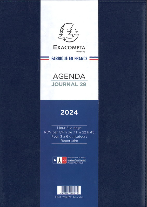 Agendas Exacompta 2024 - Modèle Journal 29 en vente à Lyon - Papeterie  Gouchon