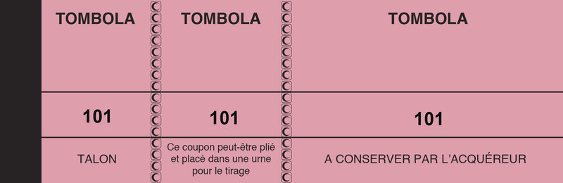 TOMBOLA Lot de 100 de tickets - Rose (Carnet avec coupons détachables)