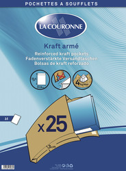 Pack de 25 Enveloppes Kraft Arm  soufflet - 32,4 x 22,9 x 3 cm - Marque La Couronne