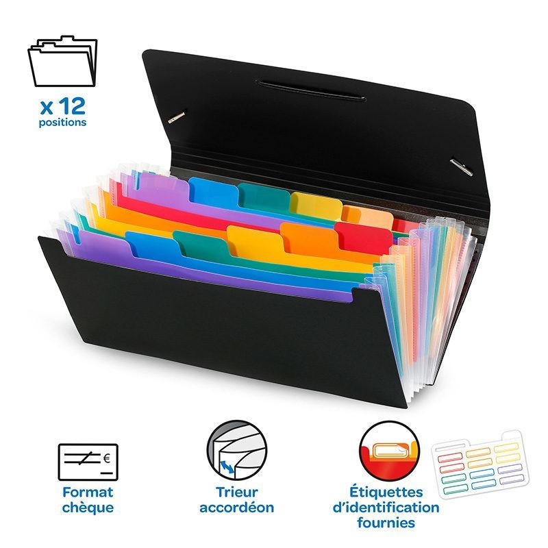 Viquel Rainbow Valisette De Rangement Document A4 Trieur Accordéon 12  Compartiments - DRH MARKET Sarl