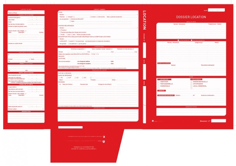 Chemise dossier centralisateur rouge pour location immobilière à