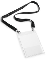 Porte-badges grand format (A6) + cordon textile noir - Marque Durable 8525 01