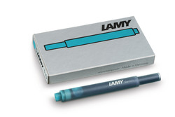Cartouche d'encre Lamy T10 pour stylos plume - Boite de 5 cartouches turquoise