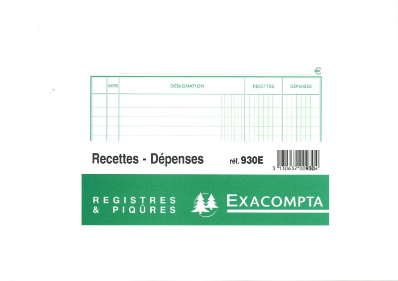 Piqure 21x19cm recettes-depenses 80pages