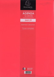 Agenda Exacompta 2022-2023 - Modle SAD 29 - Rfrence 29777E Corail