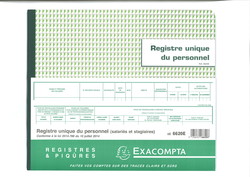 Registre unique du personnel pour salaris et stagiaires - Exacompta 6620E