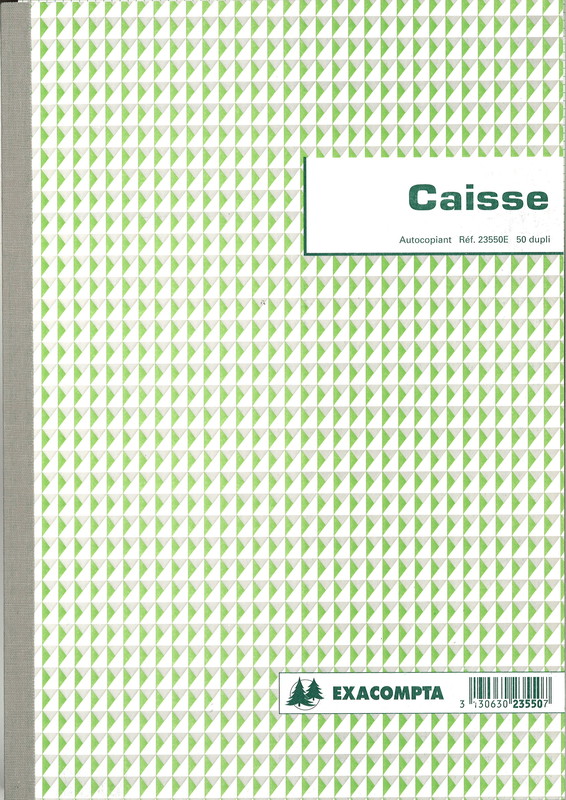 Carnet de caisse carbonné de marque Exacompta contenant 50 fiches  autocopiantes - Papeterie Gouchon