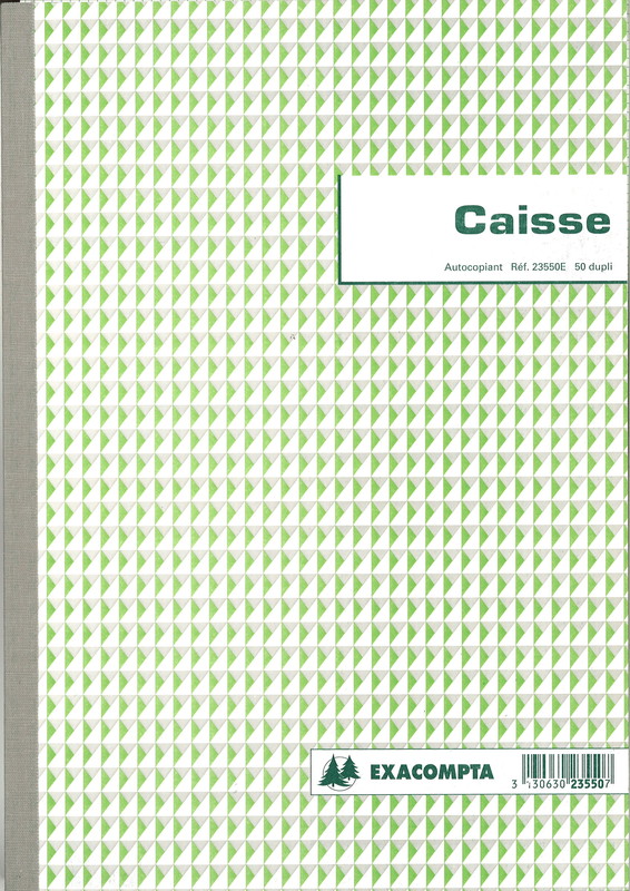 Carnet de caisse carbonné de marque Exacompta contenant 50 fiches