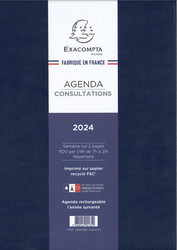 Agendas Exacompta 2024 - Modle Consultations - 29442E - Bleu
