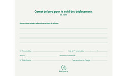 Carnet de bord pour vhicules - Suivi des dplacements - Exacompta 5090E - Page de garde