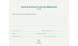 Carnet de bord pour vhicules - Suivi des dplacements - Exacompta 5090E - Page de garde