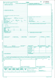 Lettre de voiture internationale - CMR - Transporteur