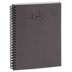 Agendas Exacompta 2023 - Modle Visuel spirale - 20642E - Couverture grise